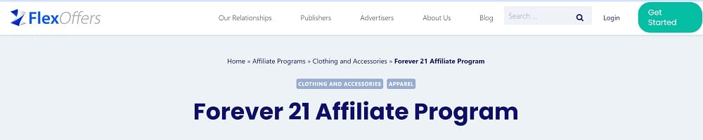 Forever 21 as H&M Affiliate Program alternative