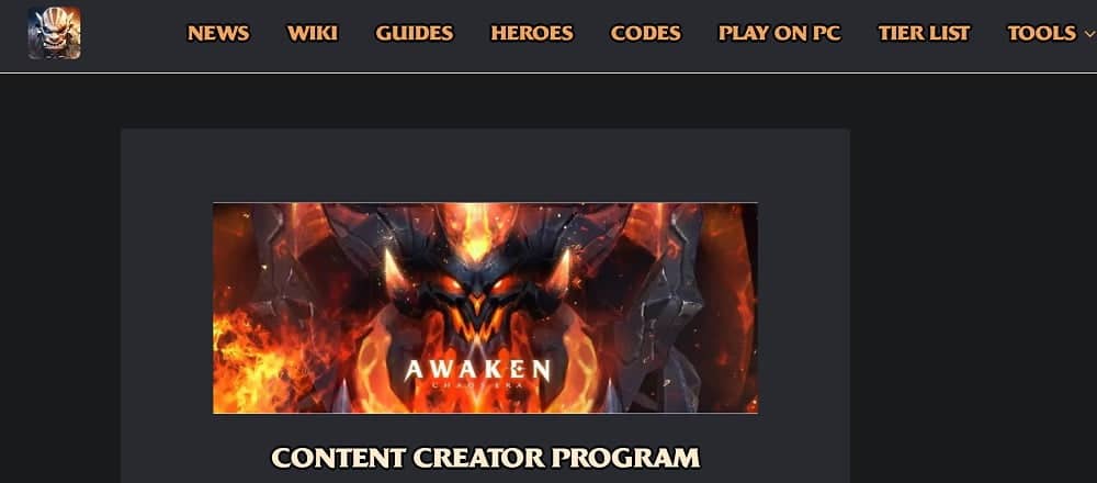 Awaken Chaos Era Content Creator Program