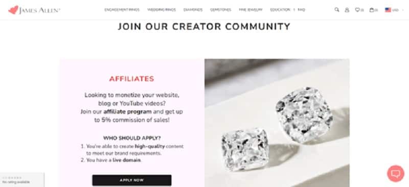 James Allen Jewelry Affiliate Program