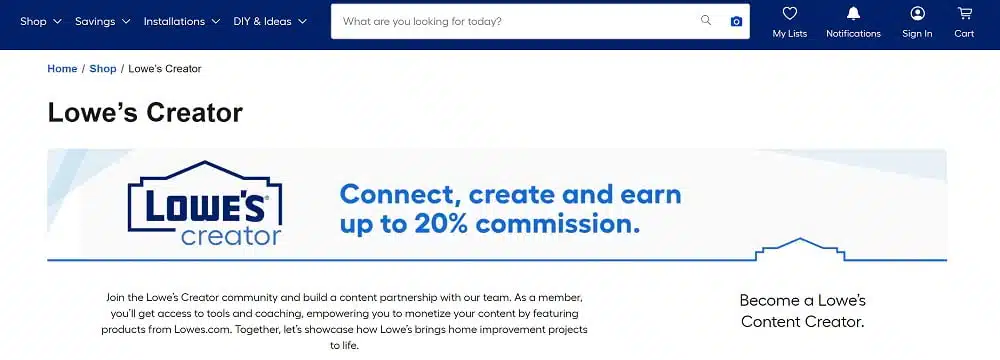 Lowe's as an alternative of Costco Affiliate Program
