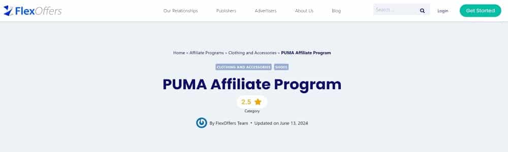 Puma as an alternative of Adidas affiliate program