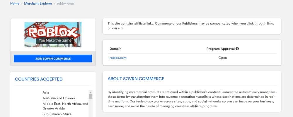 Roblox - video games affiliate programs