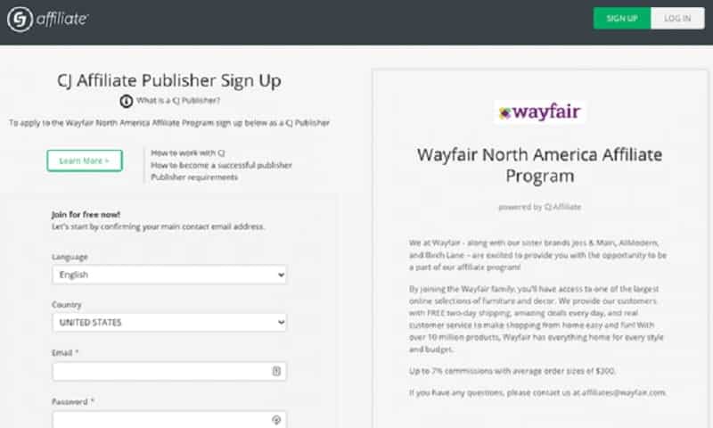 Steps to Joining The Wayfair Affiliate Program