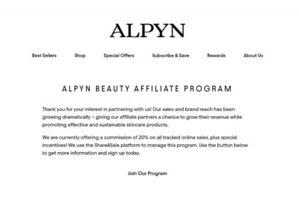 Alpyn Beauty Affiliate Program