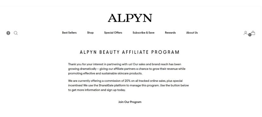 Alpyn Beauty Affiliate Program