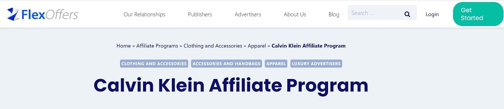 Calvin Klein as Clinique Affiliate Program alternative