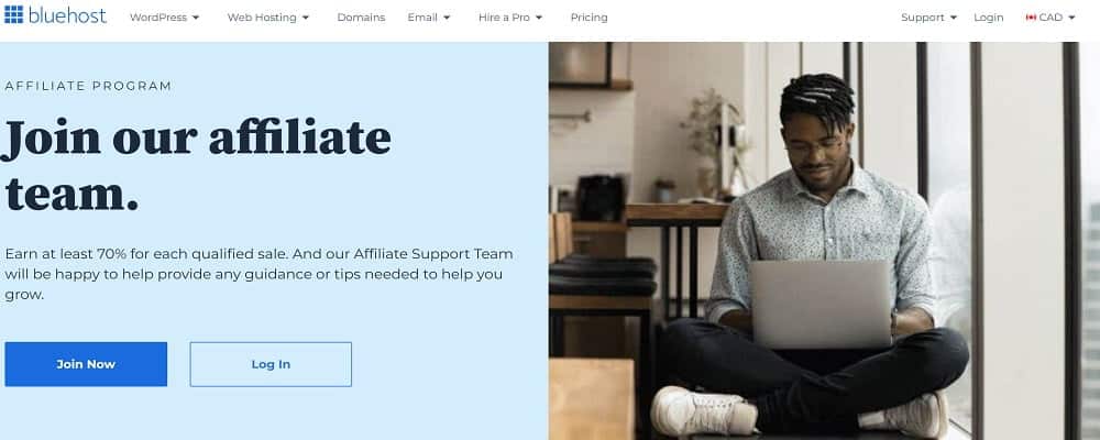 Bluehost program in CJ