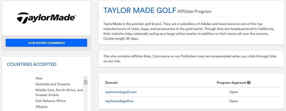 TaylorMade Affiliate Program