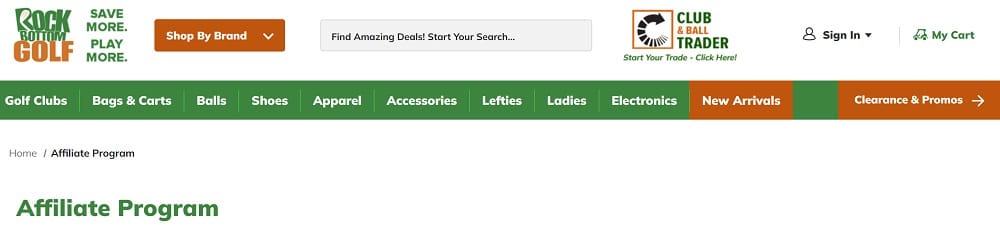 Rock Bottom Golf as TaylorMade Affiliate Program Alternative