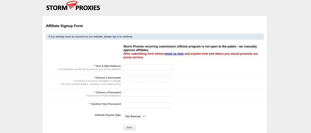 Storm Proxies Program