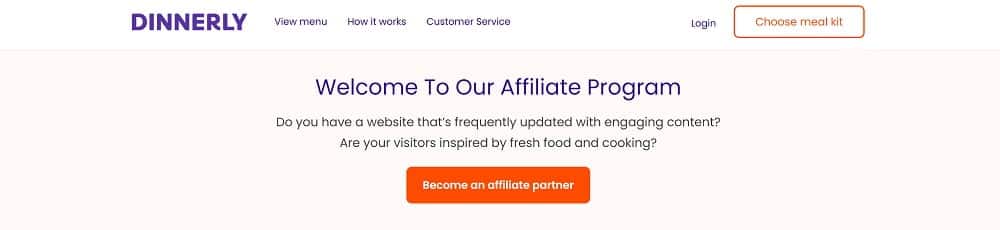 Dinnerly one of cooking affiliate programs