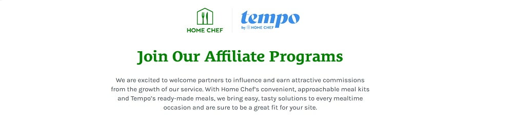 Home Chef one of food affiliate marketing