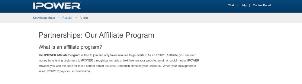 IPOWER as an alternative of HostPapa Affiliate program