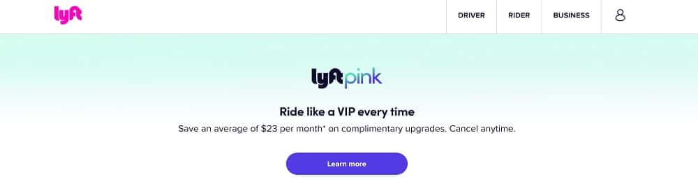 Lyft Pink program as an alternative of Uber One