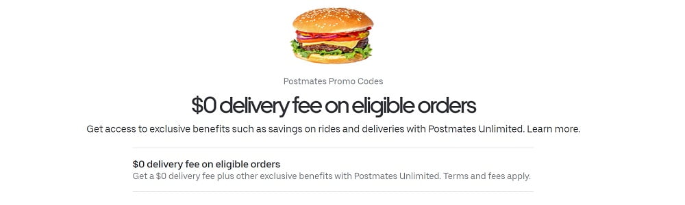 Postmates as an alternative of Uber Eats referral code