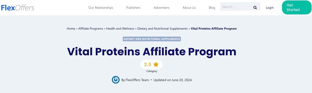 Vital Proteins as Supplement Affiliate Programs