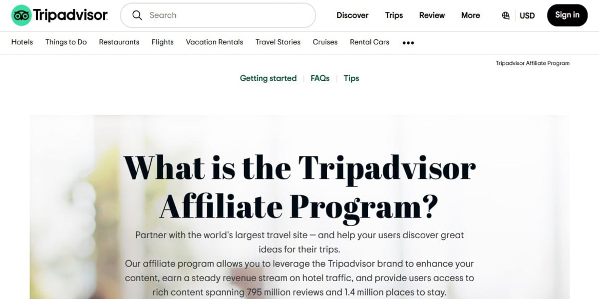 Tripadvisor affiliate program