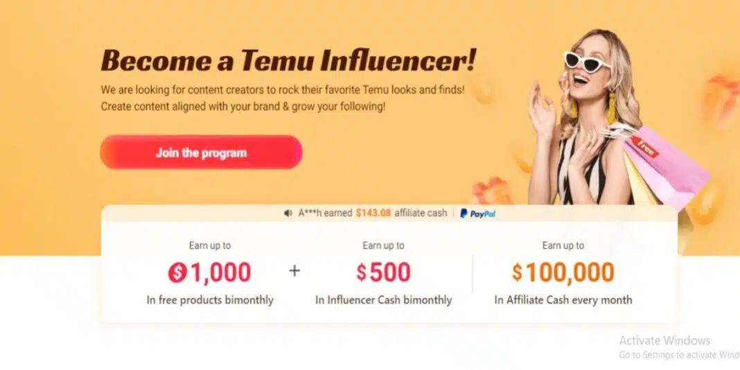 Temu Affiliate And Influencer Program