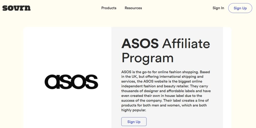 ASOS affiliate program