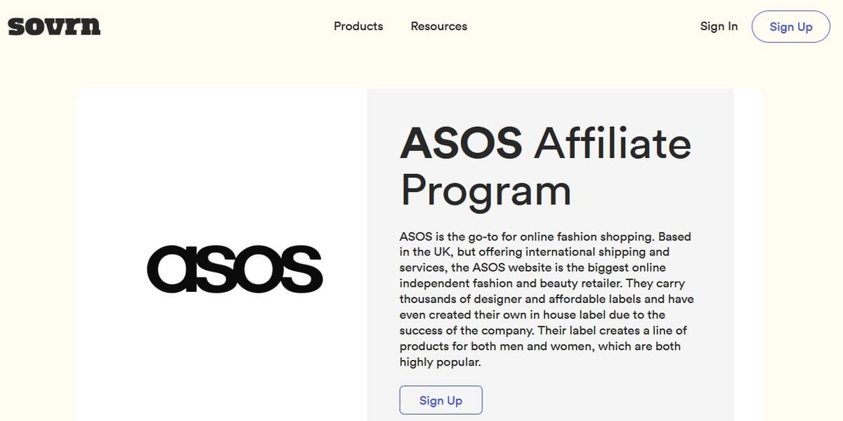 ASOS affiliate program