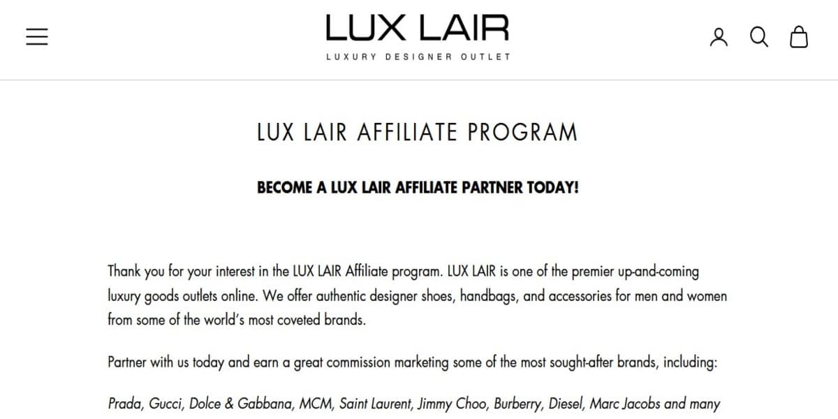 Louis Vuitton affiliate program alternative