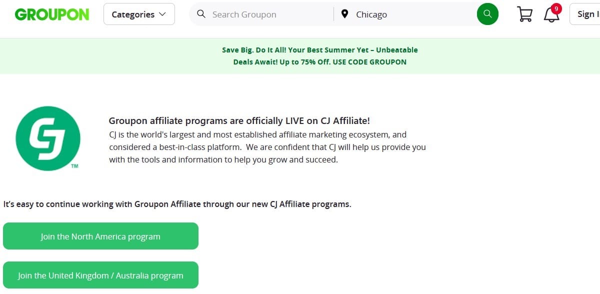 Groupon affiliate