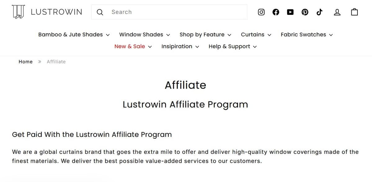 LUSTROWIN affiliate program